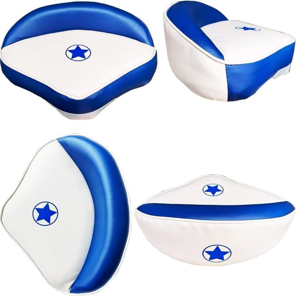 Boat Seats Pro Casting Deck Seat Captains Bucket Boat Seat Seat Swivel-White+Blu